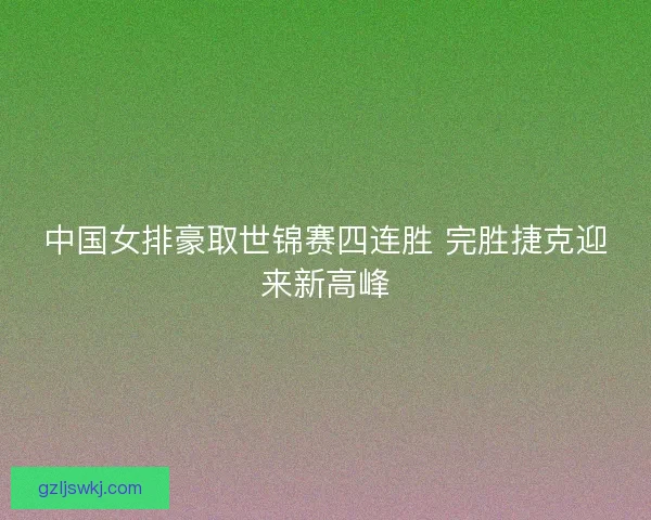 中国女排豪取世锦赛四连胜 完胜捷克迎来新高峰